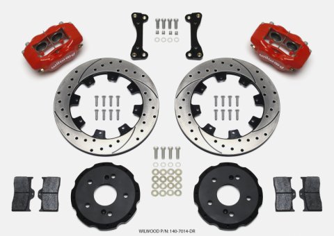 Wilwood Forged Dynalite Front Hat Kit 12.19in Drilled Red 02-06 Acura RSX-5 Lug