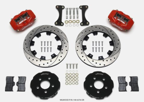 Wilwood Forged Dynalite Front Hat Kit 12.19in Drilled Red 00-04 PT Cruiser/03-04 SRT/4