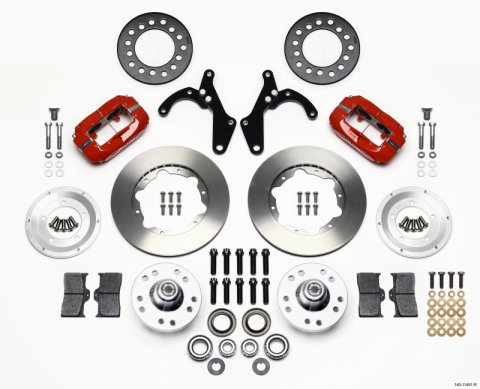 Wilwood Forged Dynalite Front Kit 11.00in Red 55-57 Chevy