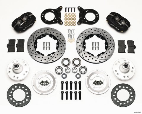 Wilwood Forged Dynalite Front Kit 11.00in Drilled 1970-1973 Mustang Disc & Drum Spindle