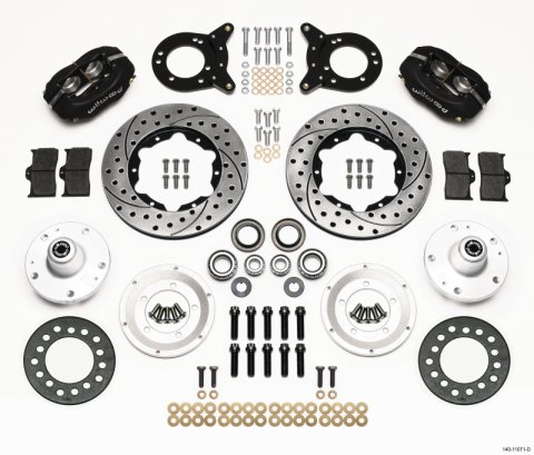 Wilwood Forged Dynalite Front Kit 11.00in Drilled 1965-1969 Mustang Disc & Drum Spindle