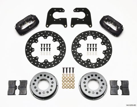 Wilwood Forged Dynalite Rear Drag Kit Drilled Rotor Mopar/Dana 2.36in Off w/Snap Ring Bearing
