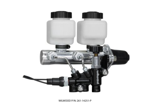 Wilwood Tandem Remote M/C Kit w L/H Bracket & Prop Valve - 1in Bore Ball Burnished