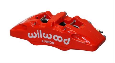 Wilwood Caliper-Forged Dynapro 6 5.25in Mount-Red-R/H 1.62/1.38in/1.38in Pistons 1.10in Disc