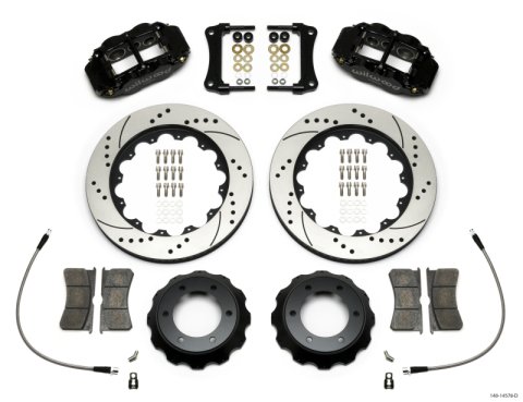 Wilwood Narrow Superlite Black 6R Front Kit 14in Drilled Rotor w/ Lines 05-15 Toyota Tacoma
