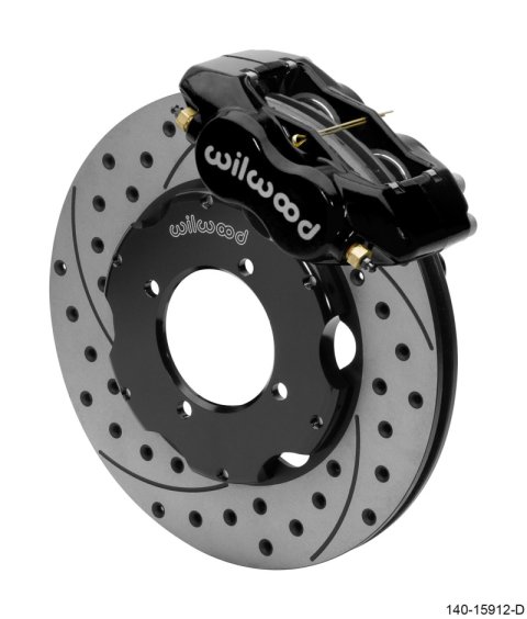 Wilwood Dynalite Front Big Brake Kit 11.00in SRP Drilled & Slotted Rotors - Black