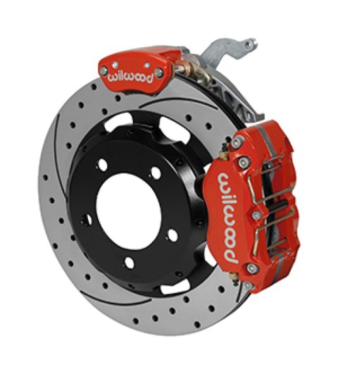 Wilwood Dynapro Radial / MC4 Rear Kit 12.19 Drilled Red Backdraft Roadster w/E46 Suspension w/Lines
