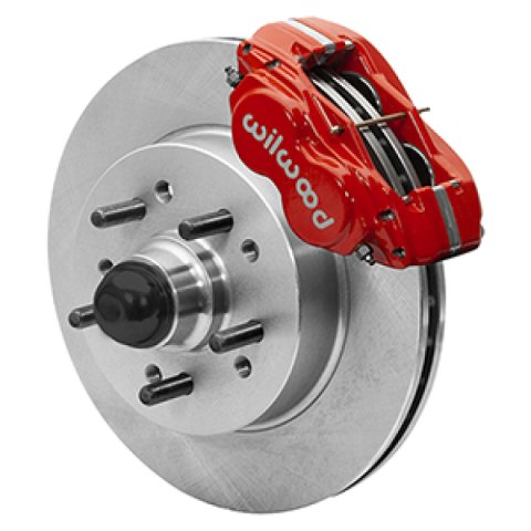 Wilwood 55-57 Chevy Bel Air Dynalite 4 Classic Kit, 5x4.75in Hub - Red