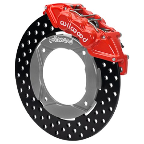 Wilwood 2019 Polaris Turbo UTV6 Front Kit 11.25in Drilled - Red