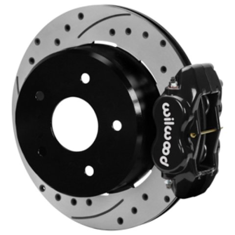 Wilwood 88-98 Chevy Silverado Forged Dynalite 12.19x0.81 Drill/Slot Rear Drum to Disc Conv. - Black