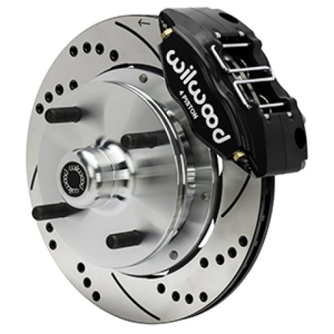 Wilwood 73-76 Porsche 914 Front Powerlite Brake Kit Drilled & Slotted - Black