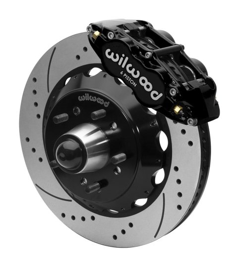 Wilwood 88-98 GMC C1500 Forged Narrow Superlite 6R Big Brake Front Brake Kit (Hub) - Black Powder