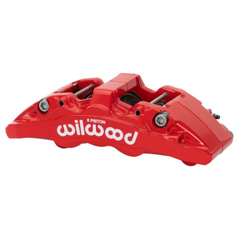 Wilwood Caliper - Aero6-DM-L/H - Red 1.62in Pistons 1.30 Disc