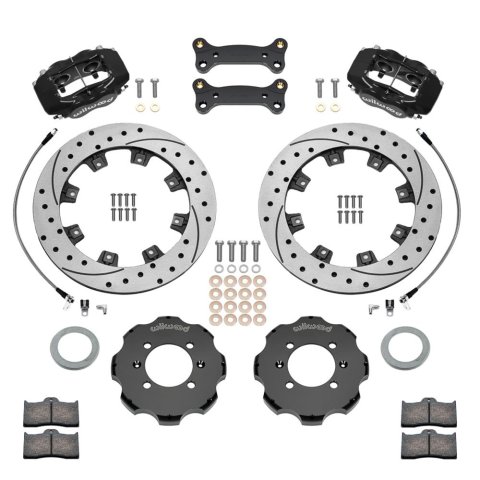Wilwood Forged Dynalite Front Hat Kit 11.75in SRP Drilled/Slotted Rotor Black Caliper 16+ Miata