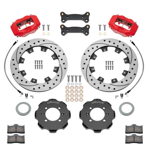 Wilwood Forged Dynalite Front Hat Kit 11.75in SRP Drilled/Slotted Rotor Red Caliper 16+ Miata