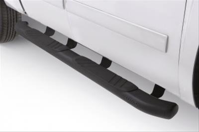 Lund 07-17 Chevy Silverado 1500 Crew Cab 5in. Oval Curved Steel Nerf Bars - Black