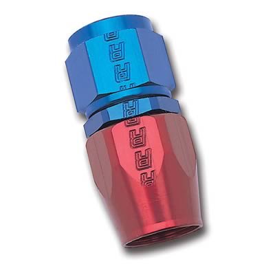 Russell Performance -16 AN Red/Blue Straight Full Flow Hose End