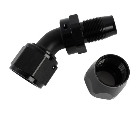 Russell Performance -12 AN Black 45 Degree Full Flow Hose End