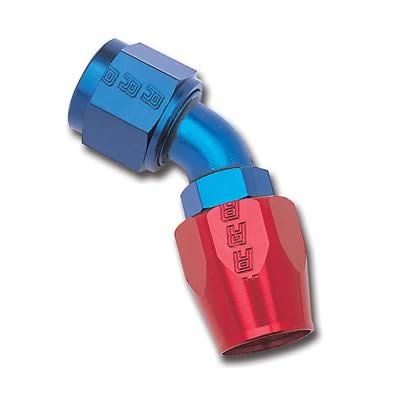 Russell Performance -16 Red/Blue 45 Degree Full Flow Hose End