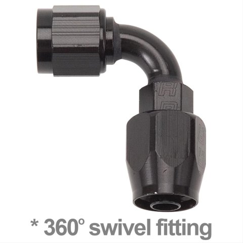 Russell Performance -6 AN Black 90 Degree Full Flow Hose End