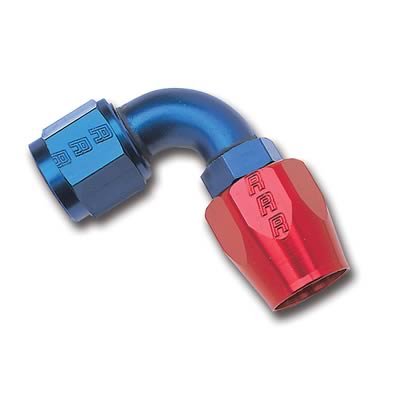 Russell Performance -12 AN Red/Blue 90 Degree Full Flow Hose End