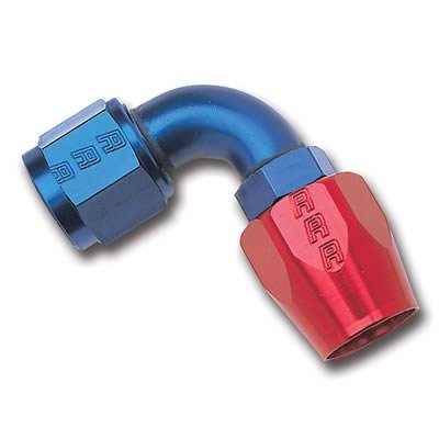 Russell Performance -20 AN Red/Blue 90 Degree Full Flow Hose End