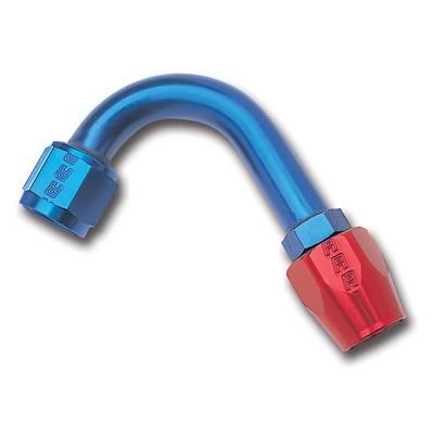 Russell Performance -12 AN Red/Blue 120 Degree Full Flow Hose End (1-1/2in Centerline Radius)