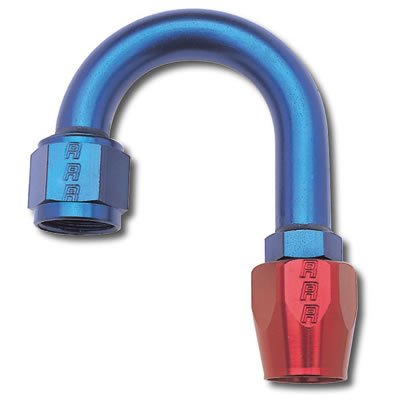 Russell Performance -6 AN Red/Blue 180 Degree Full Flow Hose End (1in Centerline Radius)