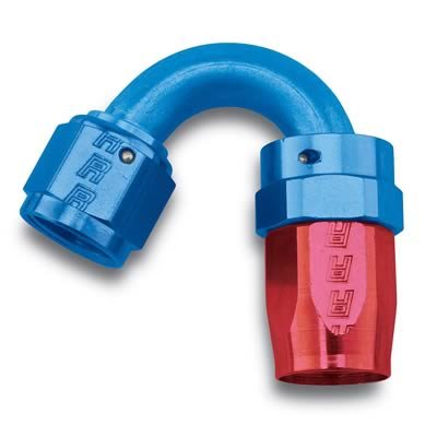 Russell Performance -12 AN Red/Blue 150 Degree Full Flow Swivel Hose End (With 1-1/8in Radius)