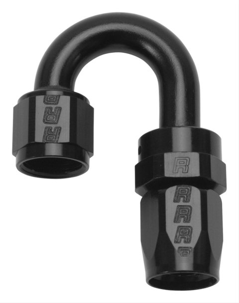 Russell Performance -8 AN Black 180 Degree Full Flow Swivel Hose End