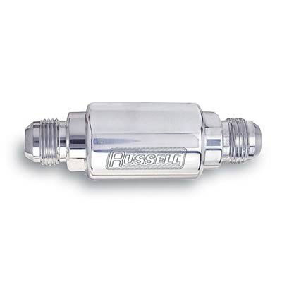 Russell Performance Polished Alum. (3-1/4in Length 1-1/4in dia. -8 x 3/8in male NPT inlet/outlet)