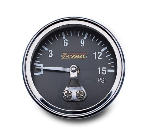 Russell Performance 15 psi fuel pressure gauge (Non liquid-filled)
