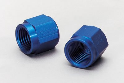 Russell Performance -6 AN Tube Nuts 3/8in dia. (Blue) (2 pcs.)