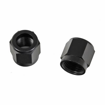 Russell Performance -6 AN Tube Nuts 3/8in dia. (Black) (2 pcs.)