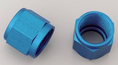 Russell Performance -8 AN Tube Nuts 1/2in dia. (Blue) (2 pcs.)