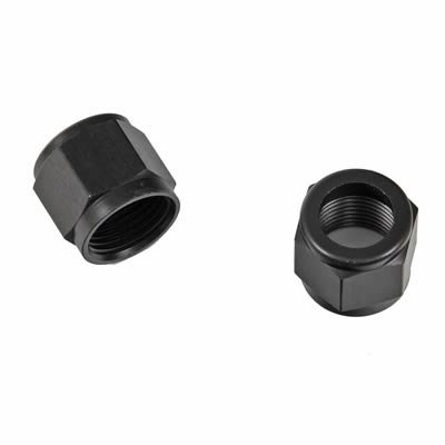 Russell Performance -8 AN Tube Nuts 1/2in dia. (Black) (2 pcs.)