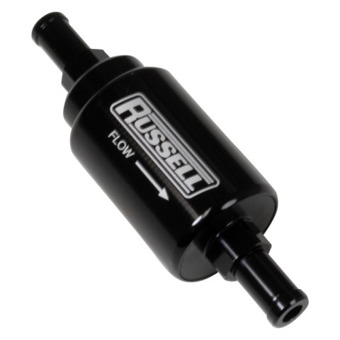 Russell 3/8 Male To 3/8 Male Barbed Fuel Check Valve - Black Anodized