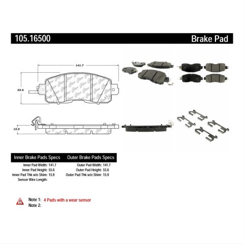 Posi-Quiet Ceramic Brake Pads Front 2013-2015 Nissan Altima