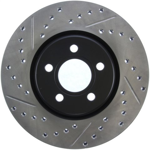 StopTech 03-09 Chrysler PT Cruiser Tur / 03-05 Dodge Neon SRT-4 Front Right Slotted & Drilled Rotor