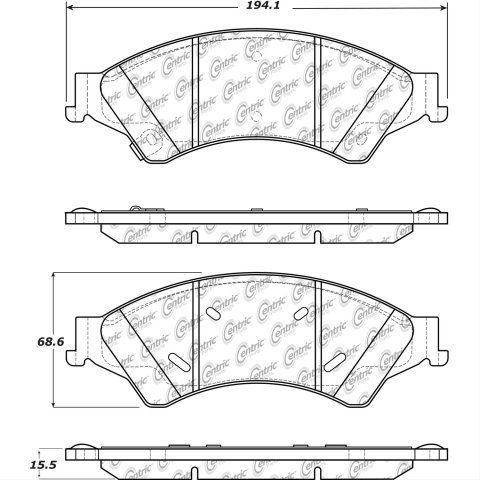 Centric C-TEK Ceramic Brake Pads w/Shims - Front