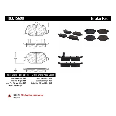 C-TEK 12-13 Fiat 500 Ceramic Rear Disc Brake Pads