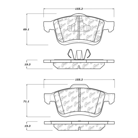Posi-Quiet 2014 Fiat 500L Front Brake Pads