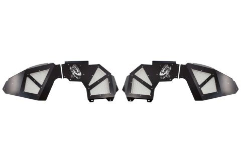 Fishbone Offroad 2018+ Jeep Wrangler JL Front Pair Aluminum - Black Powdercoat Inner Fenders