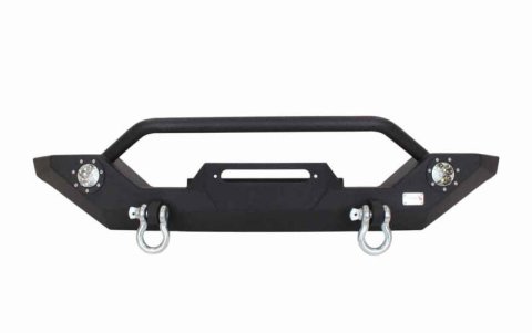 Fishbone Offroad 87-06 Jeep TJ/YJ Wrangler TJ/YJ Steel Front Bumper W/LEDs - Blk Textured Pawdercoat