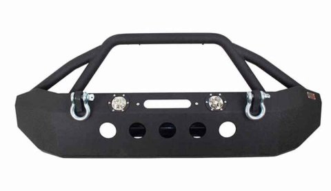 Fishbone Offroad 07-18 Jeep Wrangler Front Winch Bumper W/LEDs Full Width - Blk Textured Powdercoat