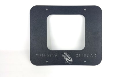 Fishbone Offroad 97-06 Jeep Wrangler TJ Tailgate Plate - Black Textured Powdercoat Aluminum