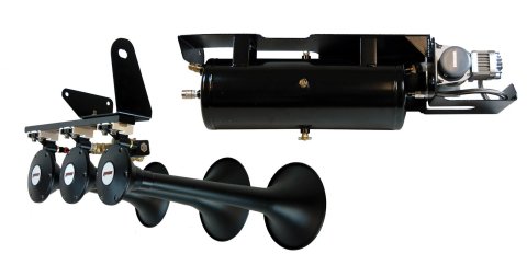 Kleinn Black Triple Horn/ 18.25In/ 14.75In/10In - XCR2.0 Coated Spun Steel