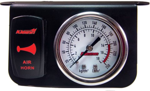 Kleinn Panel Mounted 160 PSI Gauge w/ an Illuminated RED Momentary Rocker Switch