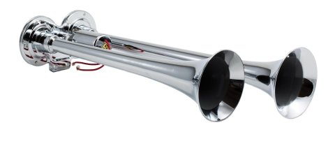 Kleinn Chrome Dual Horn/ 15In/12.25In - Chrome-Plated Zinc Alloy