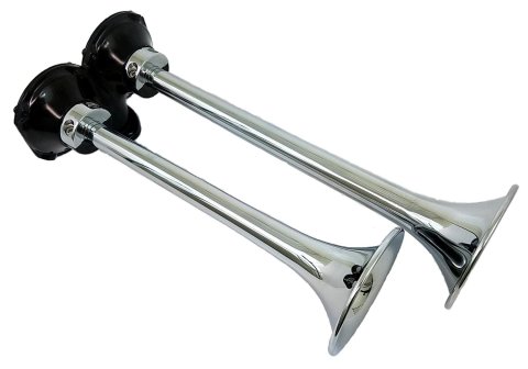 Kleinn Chrome Roof Mount Dual Horn/ 13.5In/11.5In - Chrome-Plated Spun Copper